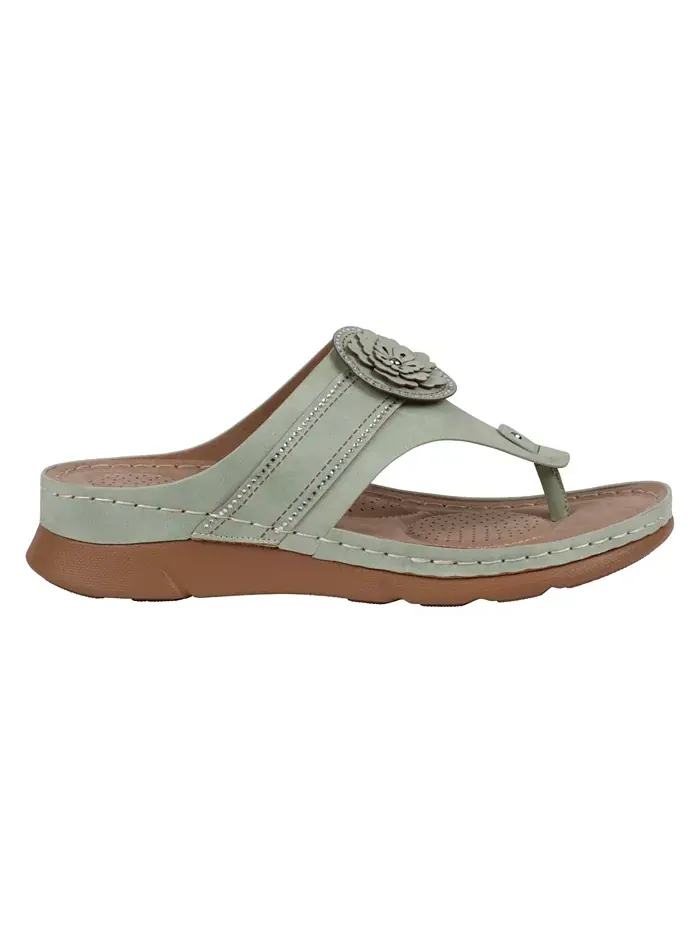 Женские плоские сандалии Vickie Flower Thong GC Shoes — изображение 2 из 5, шалфейный