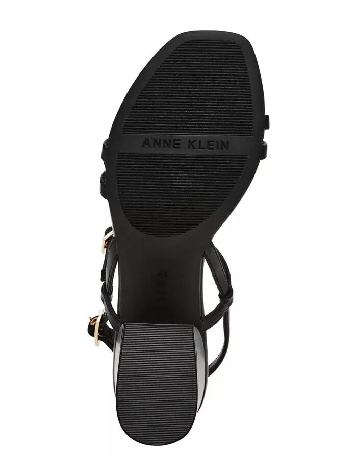 Женские босоножки Mackenzie Strappy Buckle Heel Dress Sandals Anne Klein — изображение 5 из 8, черный