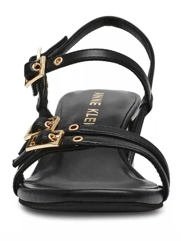 Женские босоножки Mackenzie Strappy Buckle Heel Dress Sandals Anne Klein — изображение 7 из 8, черный