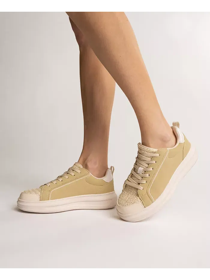 Женские кроссовки Meeya на платформе со шнуровкой Journee Collection — изображение 6 из 6, черный