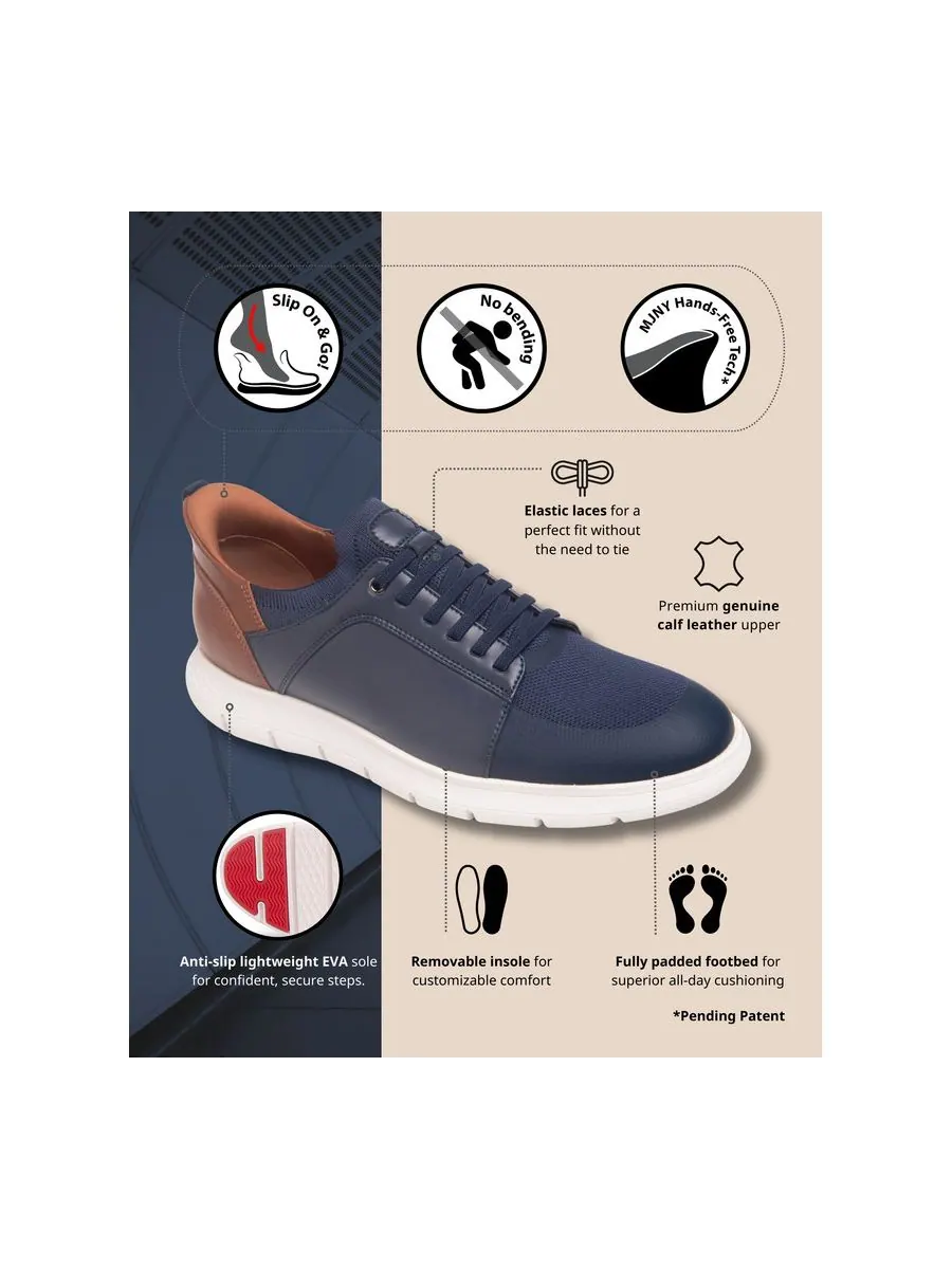 Мужские легкие кроссовки Newbury St Hands-Free Slip On Technology Marc Joseph New York — изображение 2 из 6, темно-синий