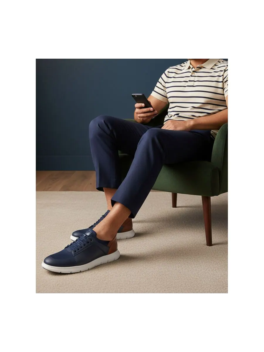 Мужские легкие кроссовки Newbury St Hands-Free Slip On Technology Marc Joseph New York — изображение 3 из 6, темно-синий