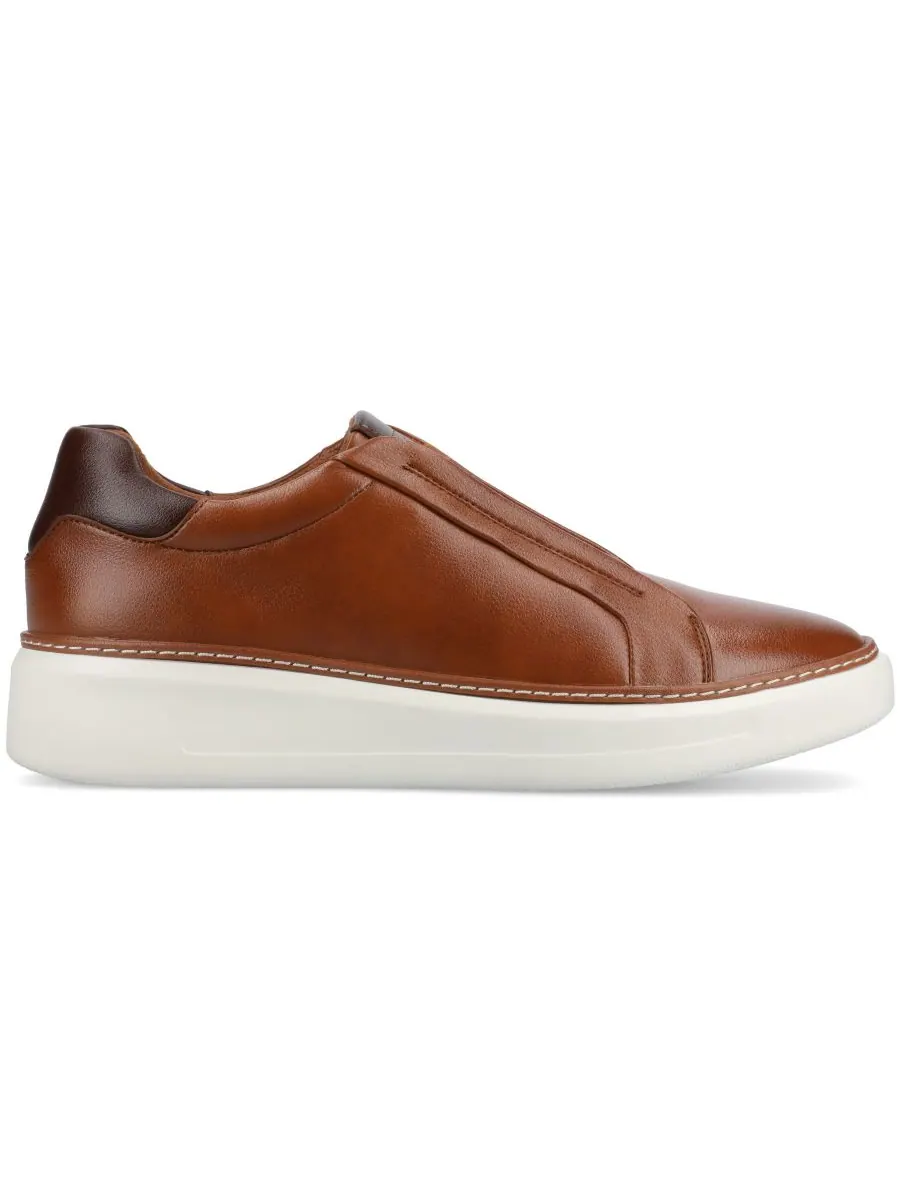 Мужские кроссовки Forbes Comfort Slip On Luxe Low Top Flexible Sneakers Vance Co — изображение 2 из 5, бежевый