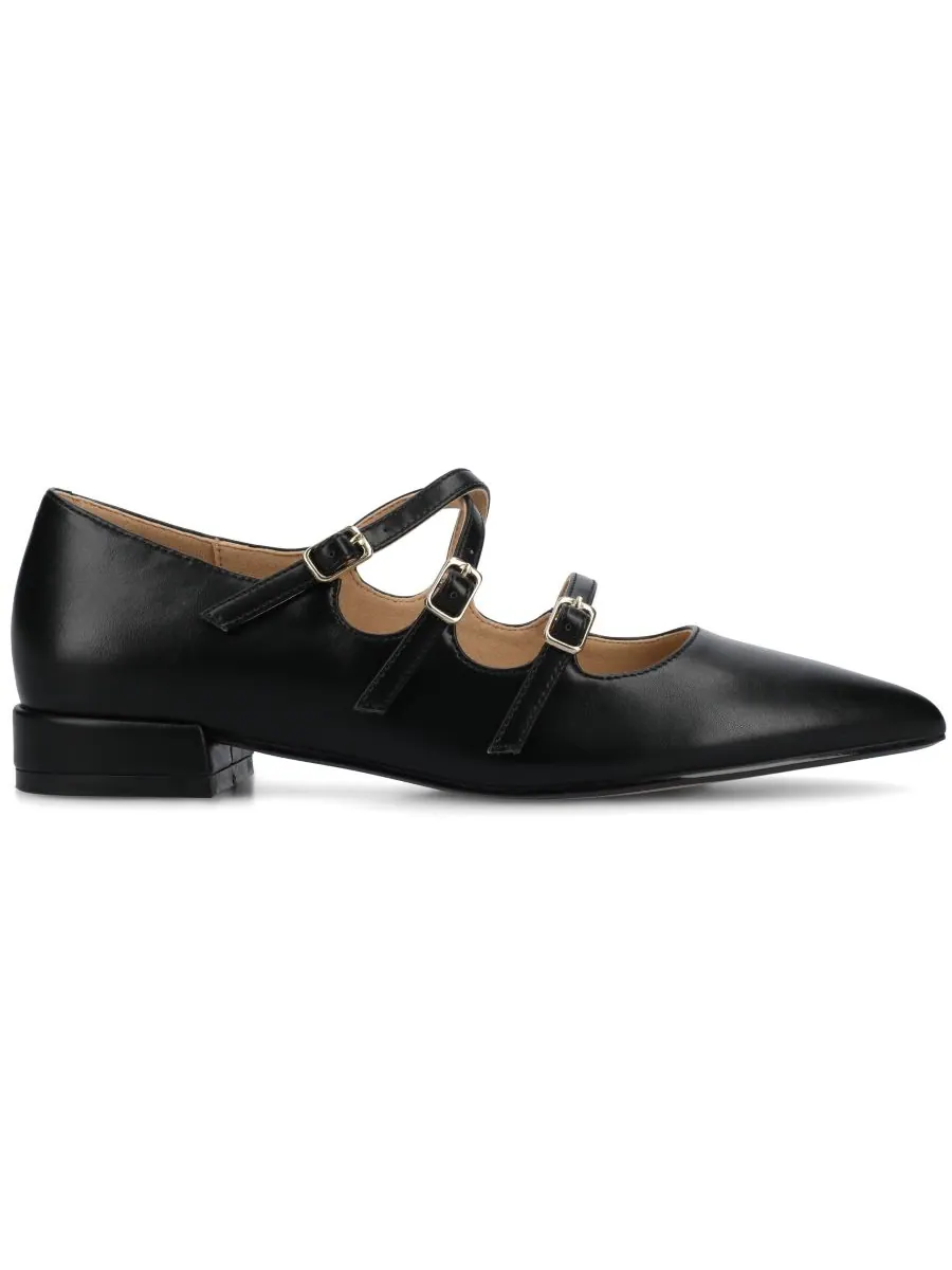Женские балетки Gretel Strappy Mary Jane с острым носком Journee Collection — изображение 2 из 5, черный