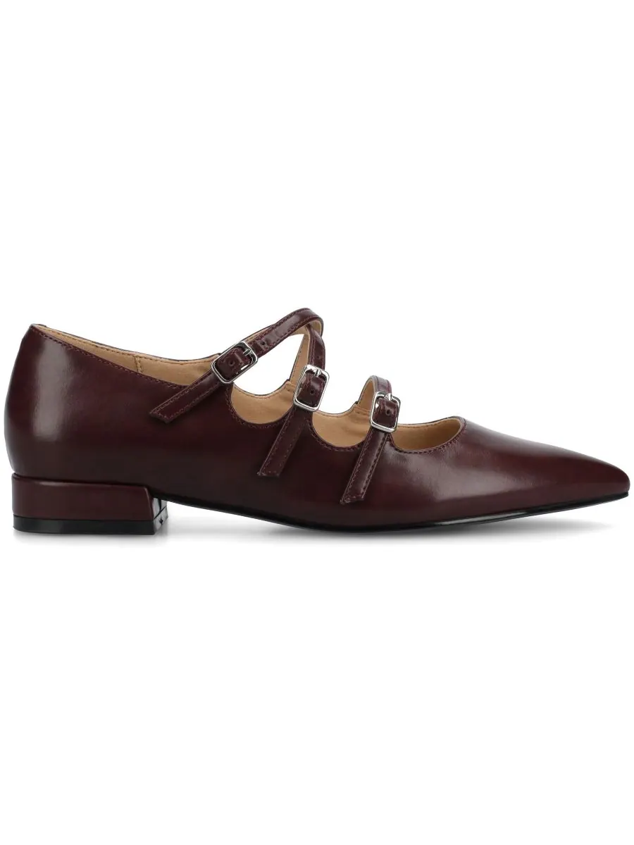 Женские балетки Gretel Strappy Mary Jane с острым носком Journee Collection — изображение 2 из 6, бордовый