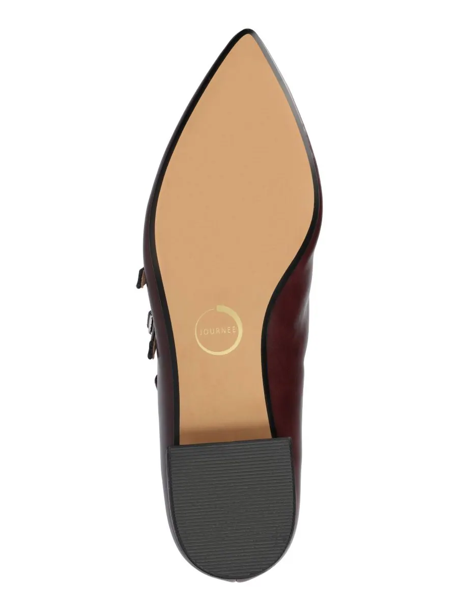 Женские балетки Gretel Strappy Mary Jane с острым носком Journee Collection — изображение 5 из 6, бордовый