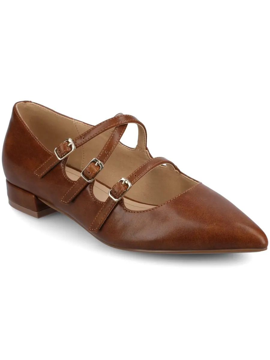 Женские балетки Gretel Strappy Mary Jane с острым носком Journee Collection — изображение 1 из 5, коричневый