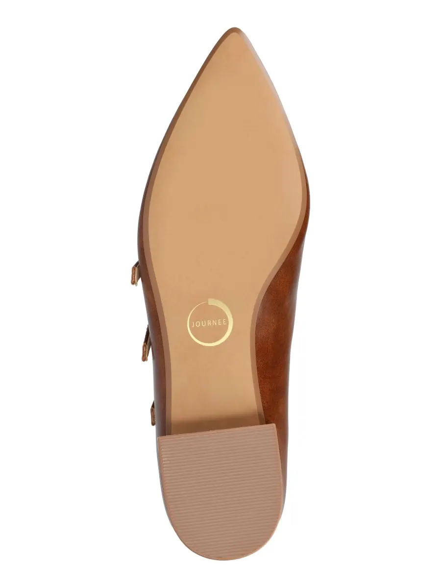 Женские балетки Gretel Strappy Mary Jane с острым носком Journee Collection — изображение 5 из 5, коричневый