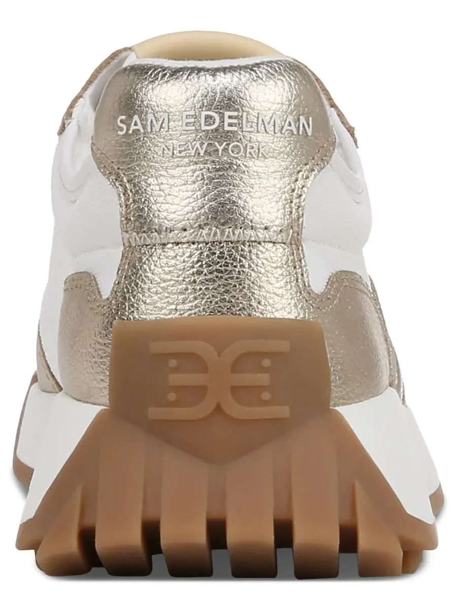 Женские кроссовки Langley Emblem на шнуровке Sam Edelman, off белый, molten золото — изображение 3 из 5, золотистый