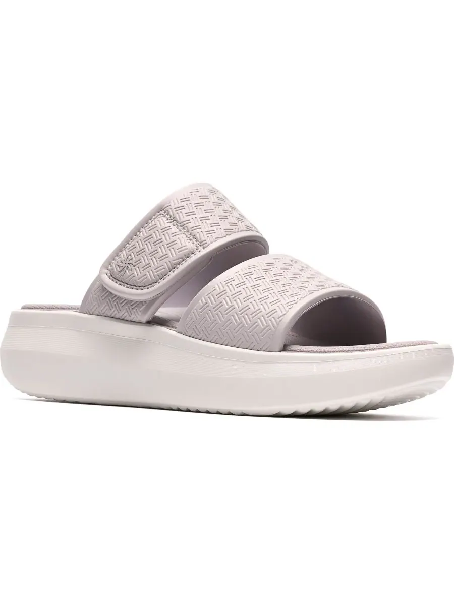 Сандалии женские Clarks Solevana Star с круглым носком, на танкетке — изображение 1 из 6, бледный серый