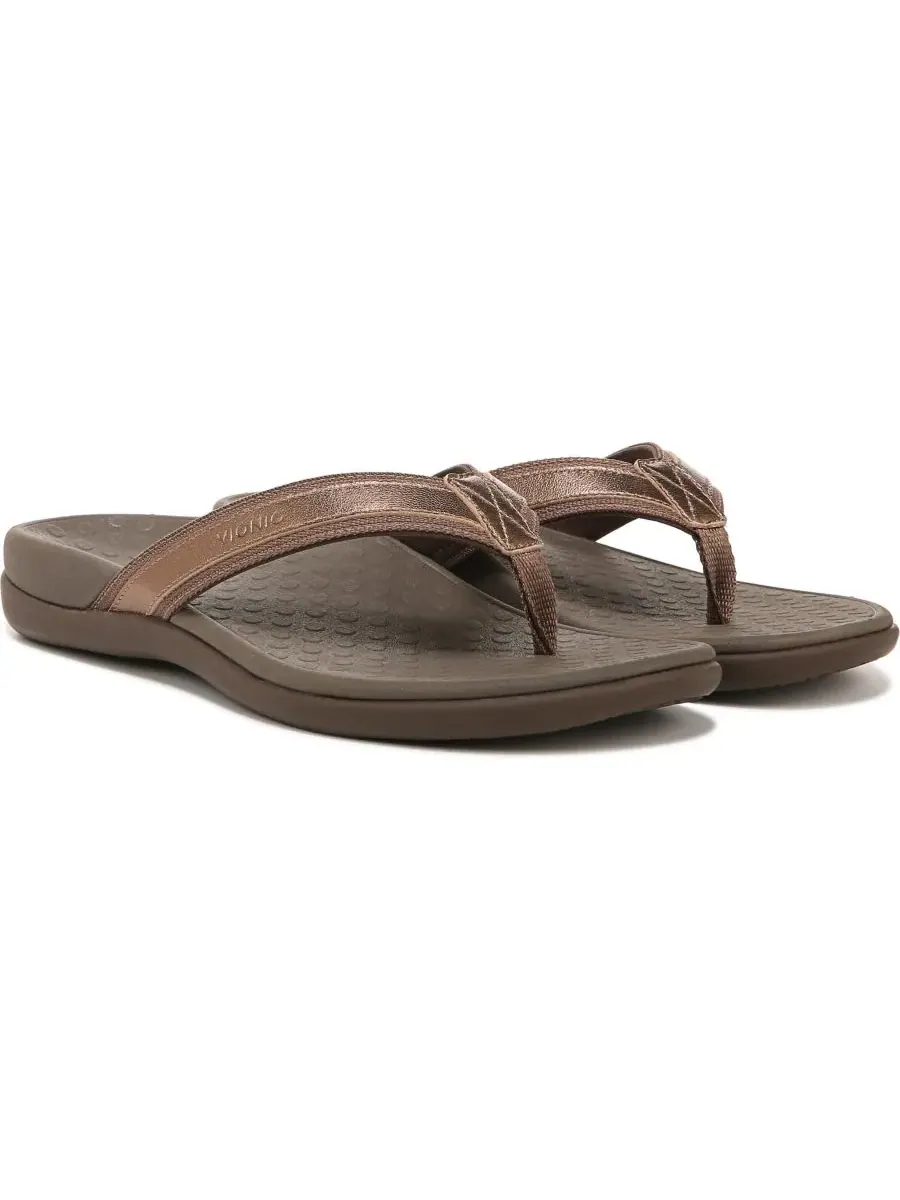 Женские сандалии-вьетнамки Tide Vionic, бронзовый leather — изображение 3 из 3, золотистый