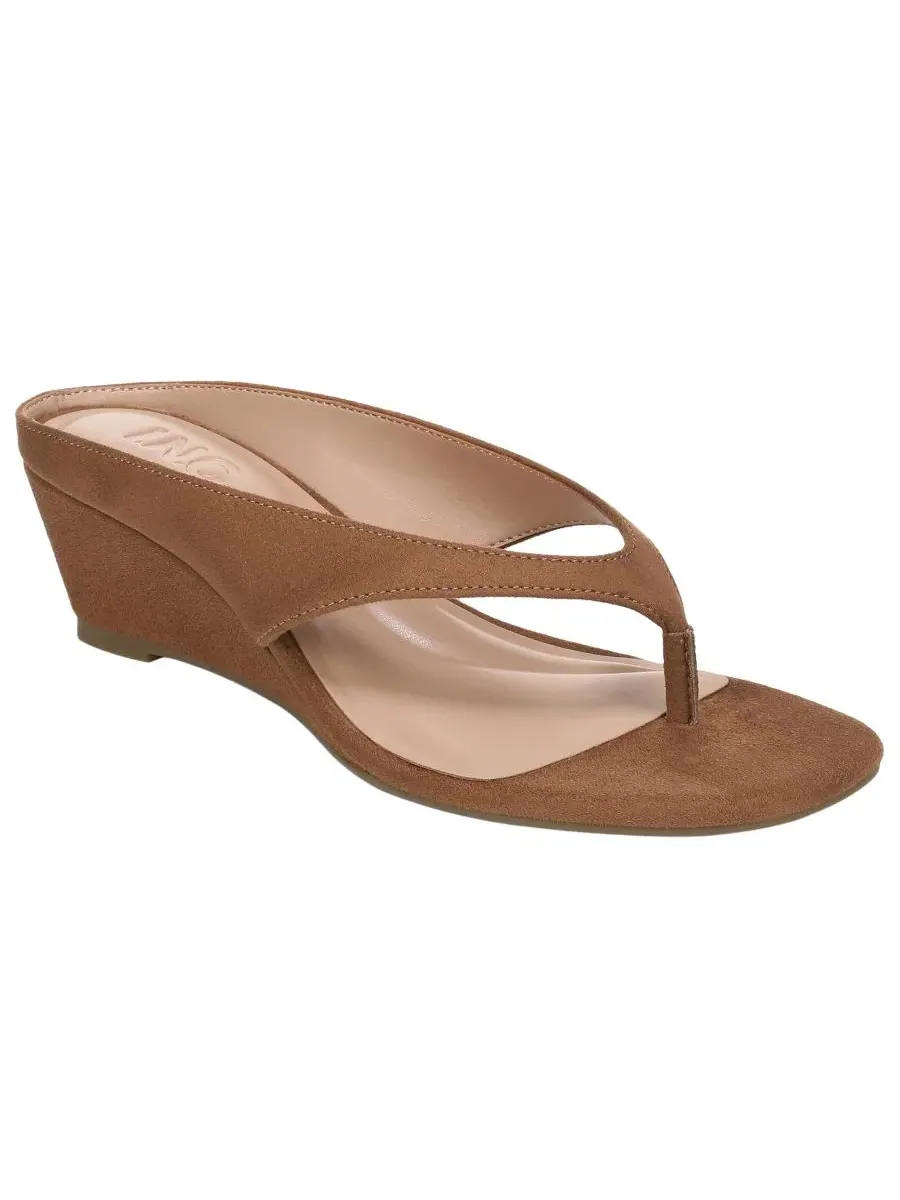 Женские сандалии на танкетке Carliee Thong Wedge Sandals I.N.C. International Concepts — изображение 1 из 6, коричневый
