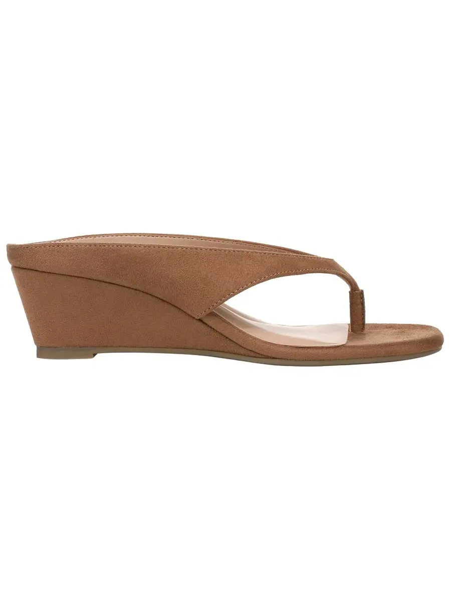 Женские сандалии на танкетке Carliee Thong Wedge Sandals I.N.C. International Concepts — изображение 2 из 6, коричневый