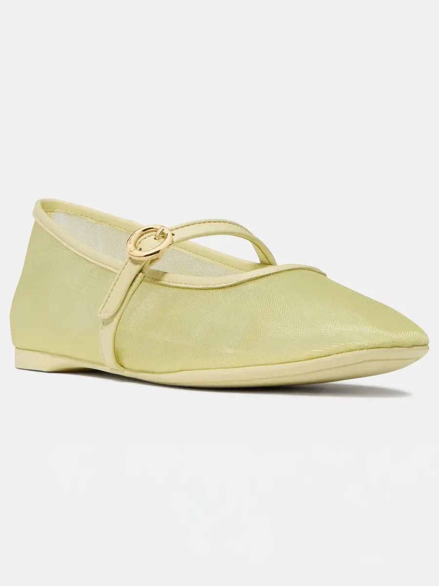 Женские балетки Halo Mary Jane с круглым носком Kate Spade New York — изображение 1 из 5, лимонный