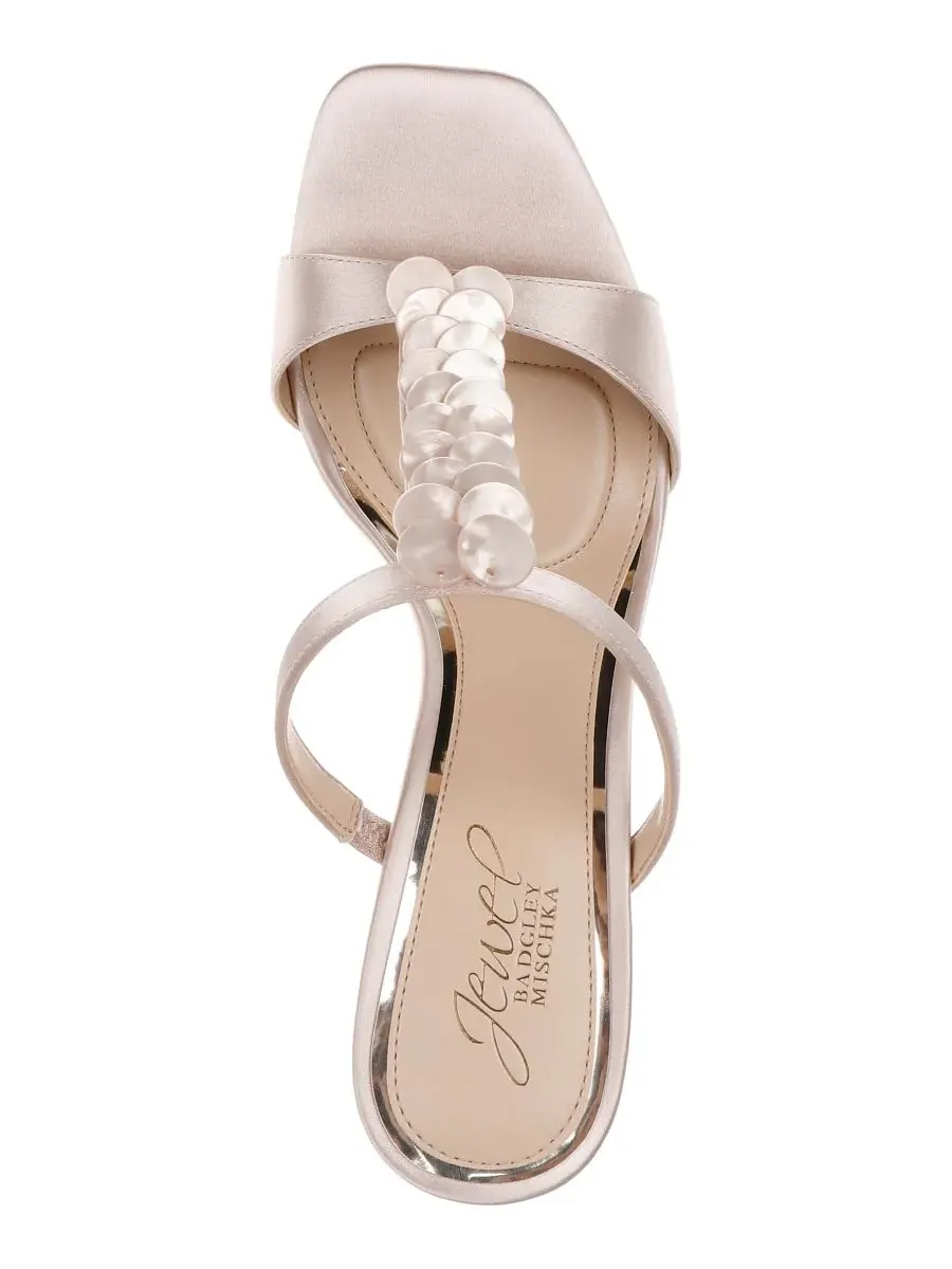 Женские сандалии-шлепанцы Pacifica Slip-On Dress Slide Sandals Jewel Badgley Mischka, темно-nude — изображение 4 из 5