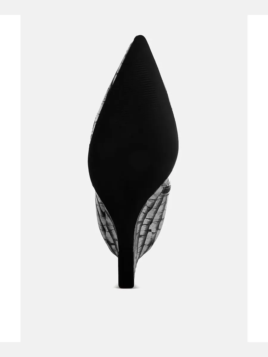 Женские высокие сапоги Bass Head Croco Metallic London Rag — изображение 4 из 6, черный
