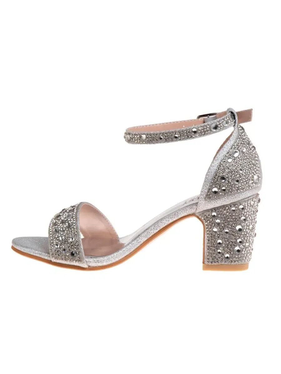 Туфли-лодочки на низком каблуке с пряжкой Badgley Mischka — изображение 2 из 5, серебряный