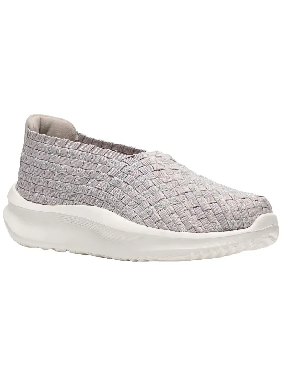 Слипоны женские Clarks Cloudsteppers Solevana Weave, текстильные — изображение 1 из 6, бледный серый
