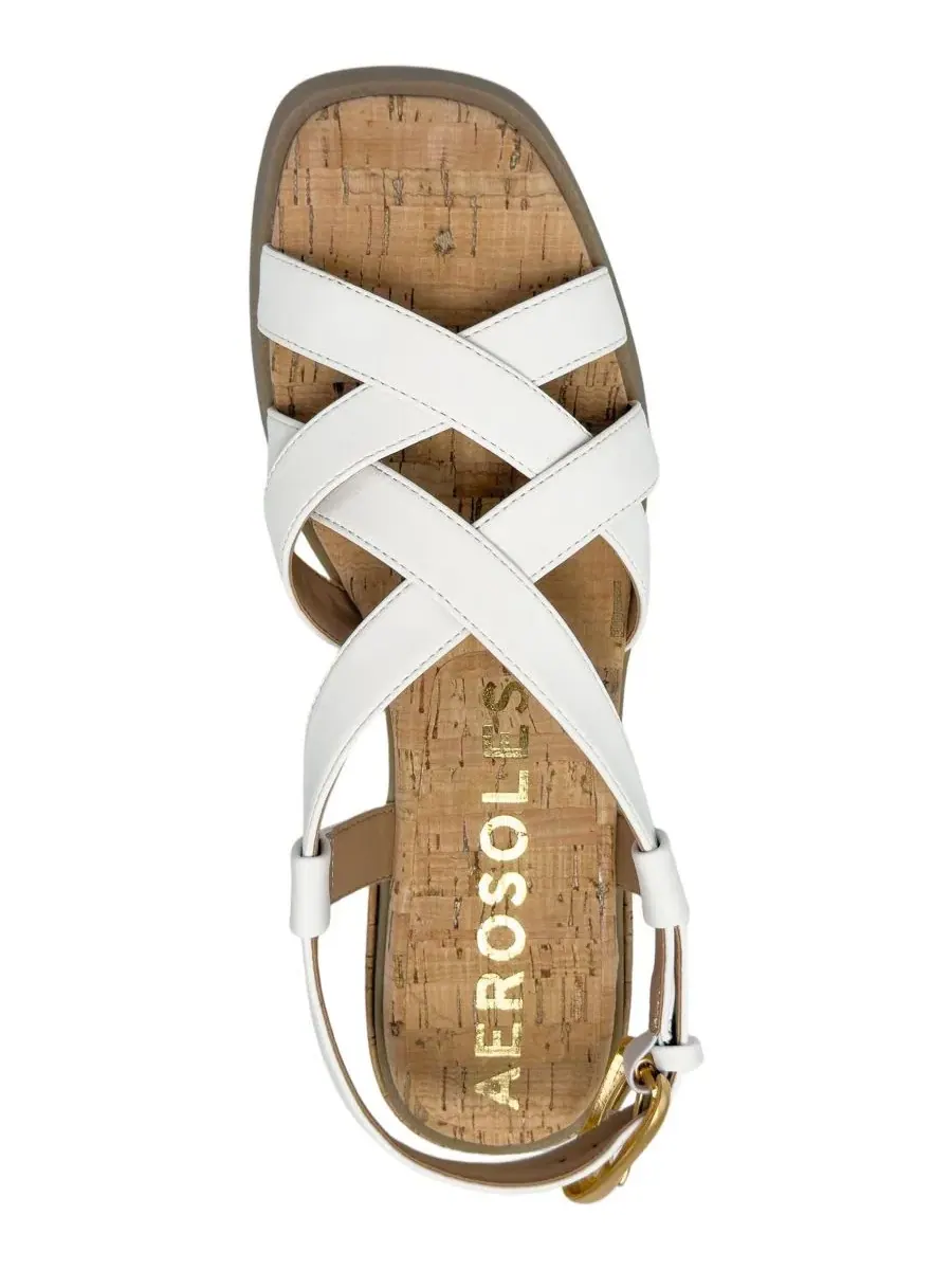 Женские босоножки на низком каблуке Daily Low Heeled Strappy Aerosoles — изображение 4 из 6, яркий белый