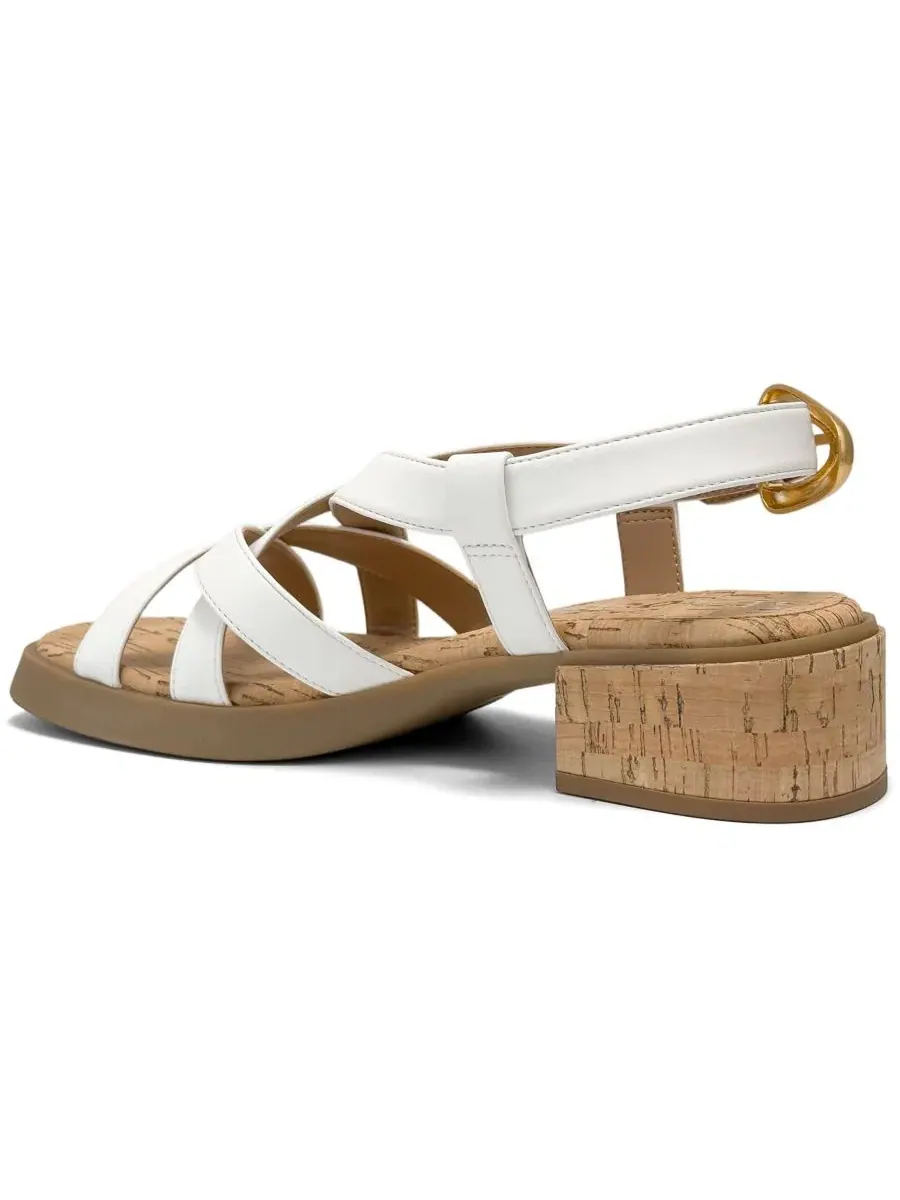 Женские босоножки на низком каблуке Daily Low Heeled Strappy Aerosoles — изображение 6 из 6, яркий белый