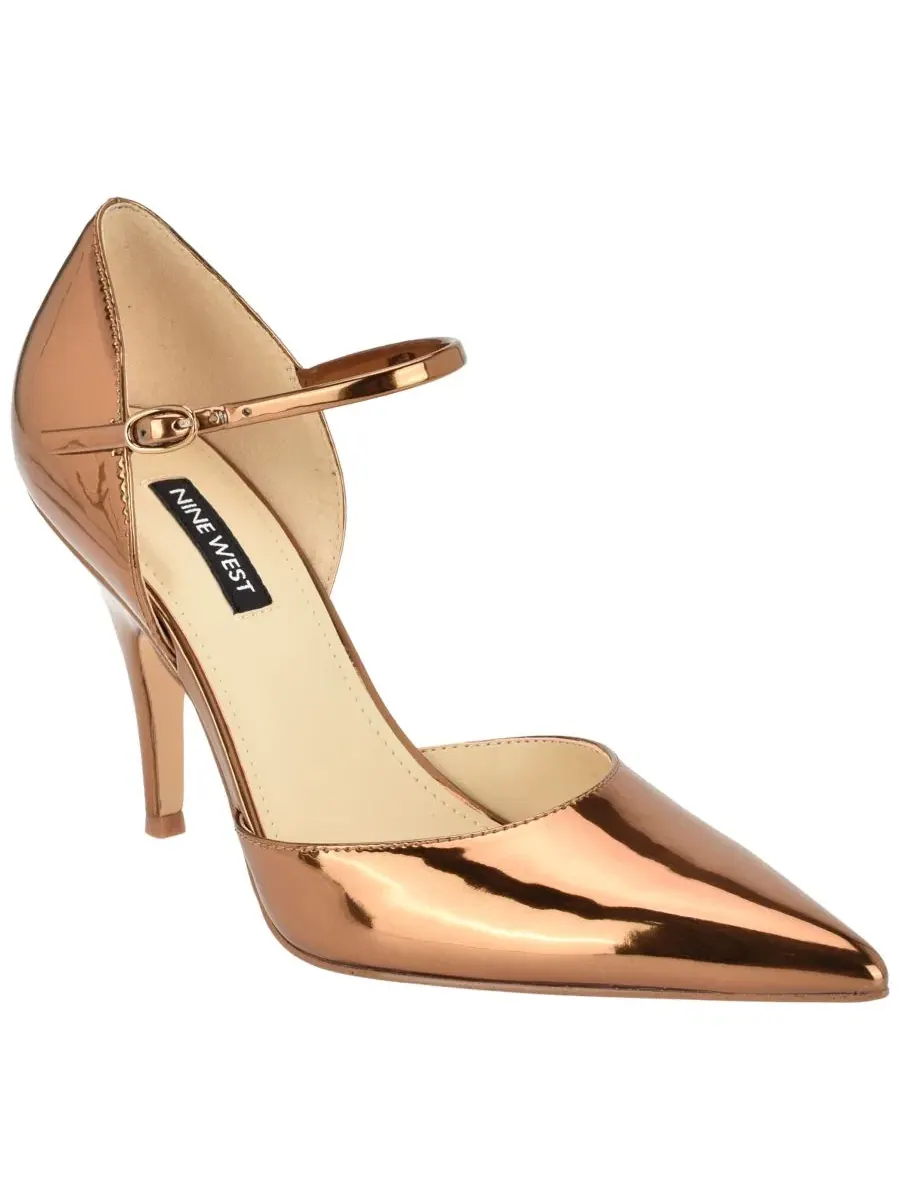 Туфли-лодочки с ремешком-мериджен и каблуком-стилетто, модель Pariss Nine West — изображение 1 из 5, коричневый