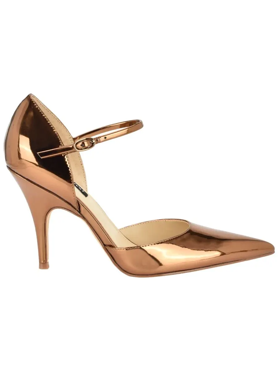 Туфли-лодочки с ремешком-мериджен и каблуком-стилетто, модель Pariss Nine West — изображение 2 из 5, коричневый