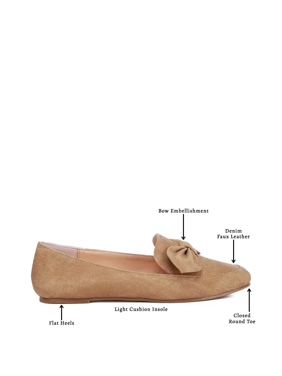 Лоферы с бантом и закрытым мысом Waveney Bow Embellished London Rag — изображение 4 из 6, бежевый/хаки