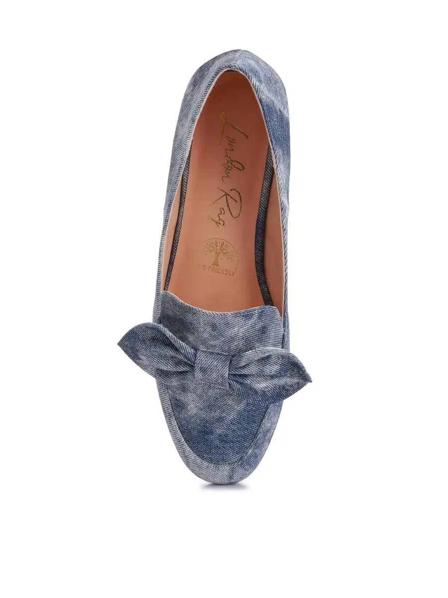 Лоферы с бантом Waveney Bow Embellished London Rag — изображение 2 из 5, синий