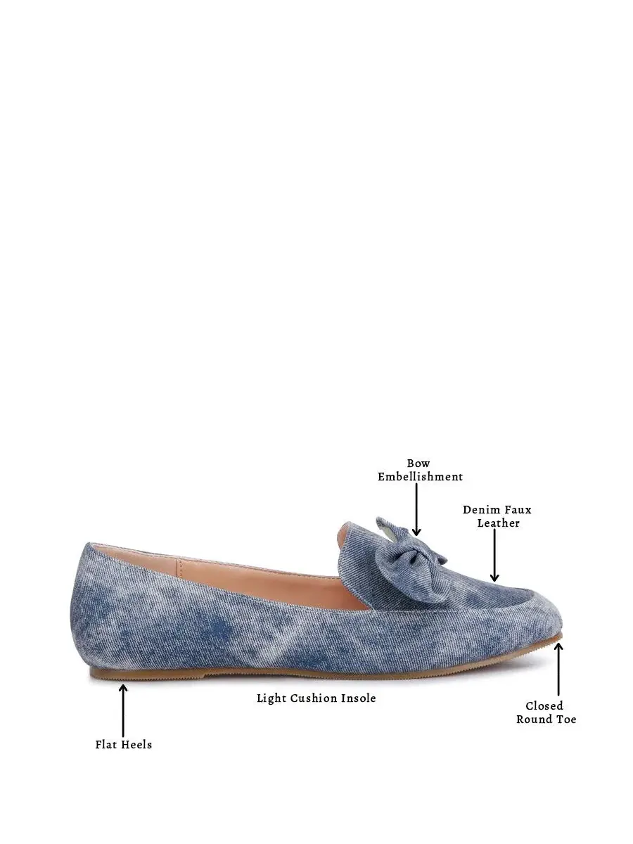 Лоферы с бантом Waveney Bow Embellished London Rag — изображение 4 из 5, синий