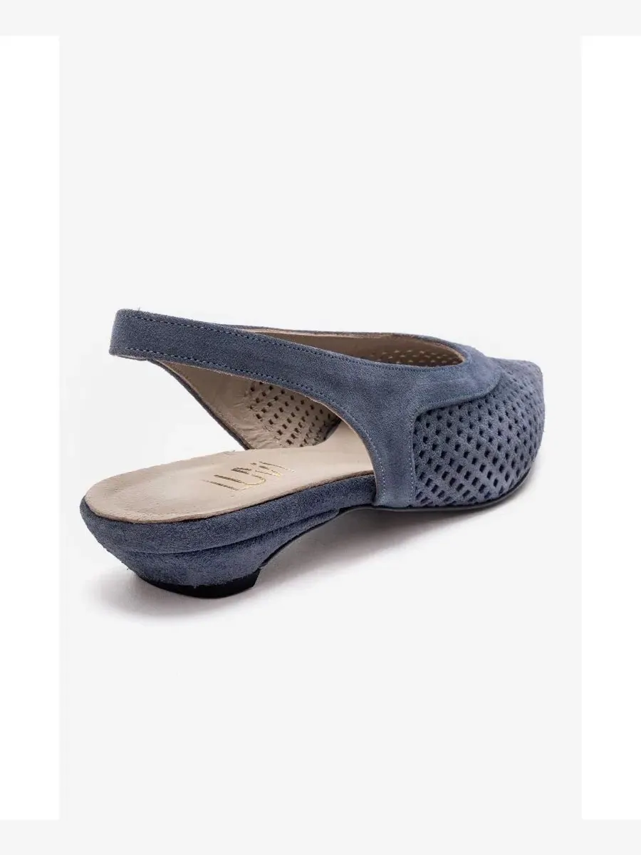 Женские кожаные туфли-лодочки Lieve с открытой пяткой Forever & Always Shoes — изображение 3 из 6, синий