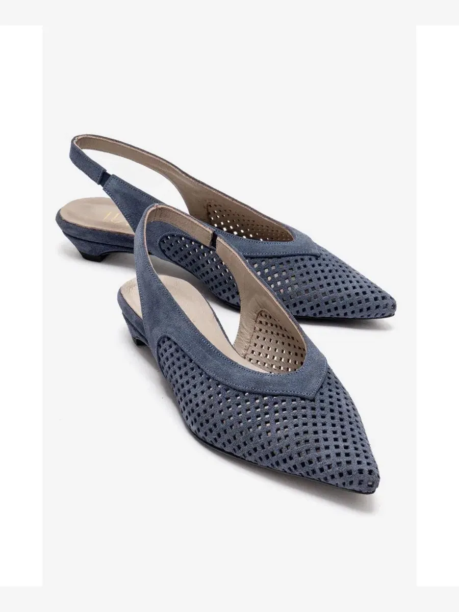 Женские кожаные туфли-лодочки Lieve с открытой пяткой Forever & Always Shoes — изображение 4 из 6, синий