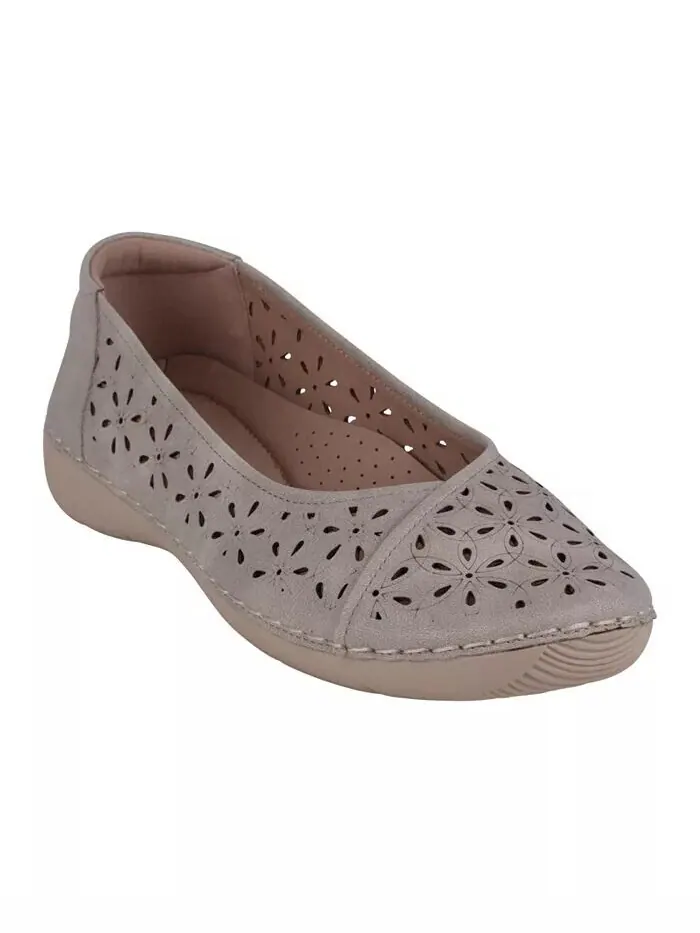 Женские балетки Nysha с круглым носком и лазерной резкой GC Shoes — изображение 1 из 9, серый