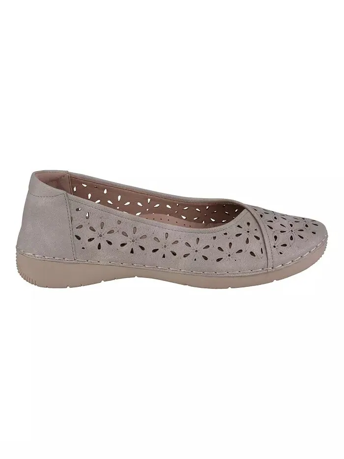 Женские балетки Nysha с круглым носком и лазерной резкой GC Shoes — изображение 2 из 9, серый