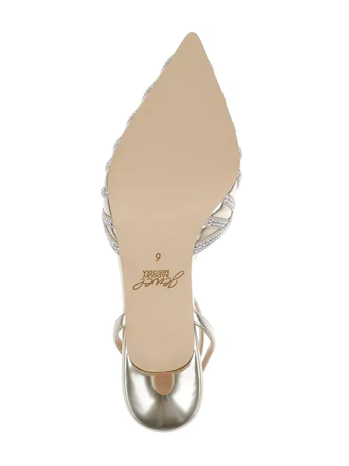 Женские вечерние туфли Fable Jewel Badgley Mischka — изображение 5 из 5, золотистый металлик