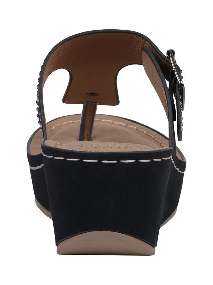 Женские босоножки-танкетки Alani с декоративными элементами GC Shoes — изображение 3 из 5, черный