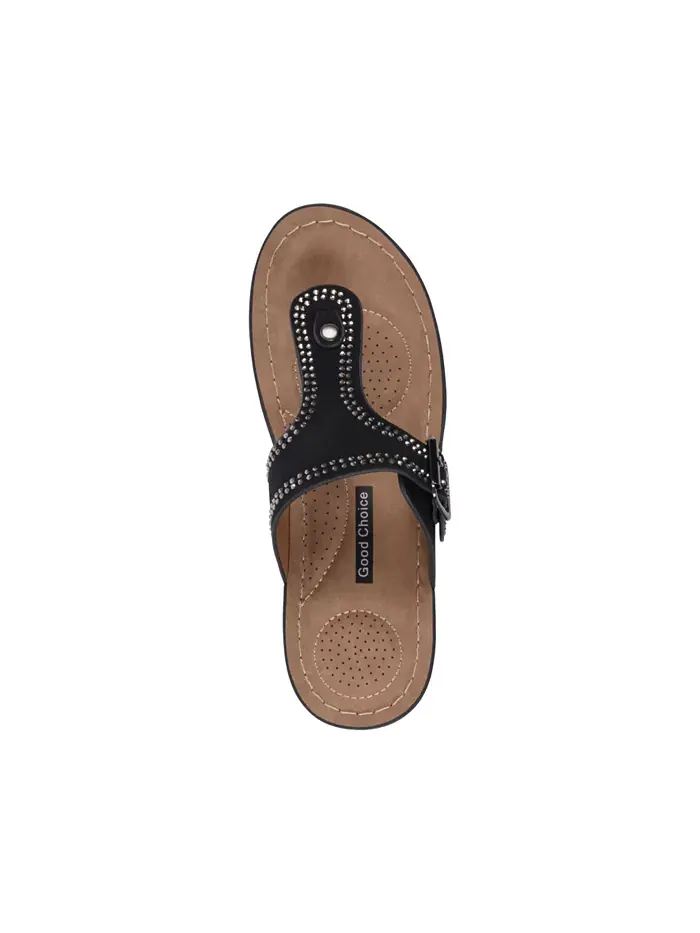 Женские босоножки-танкетки Alani с декоративными элементами GC Shoes — изображение 4 из 5, черный