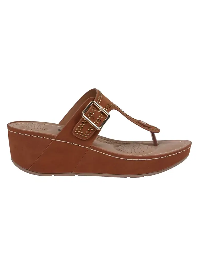 Женские босоножки-танкетки Alani с декоративными элементами GC Shoes — изображение 2 из 5, коричневый