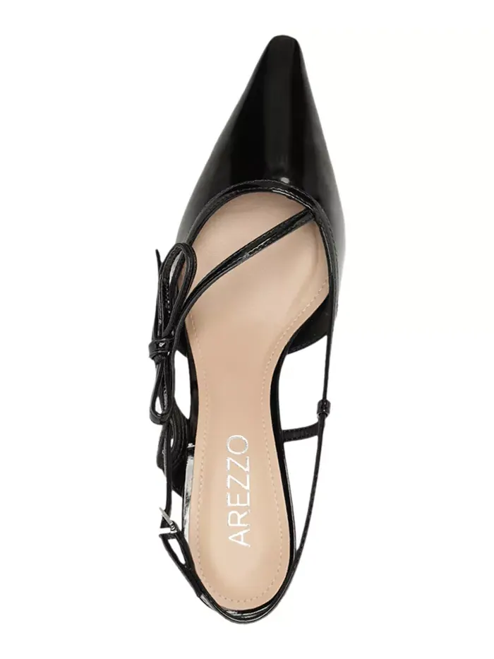Женские туфли-лодочки Tessa Mid на шпильке с острым носом Arezzo — изображение 4 из 5, черный