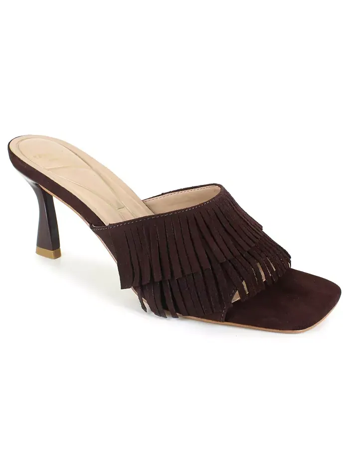 Женские сандалии-слипоны Darby Fringe Kenneth Cole New York — изображение 1 из 7, шоколад