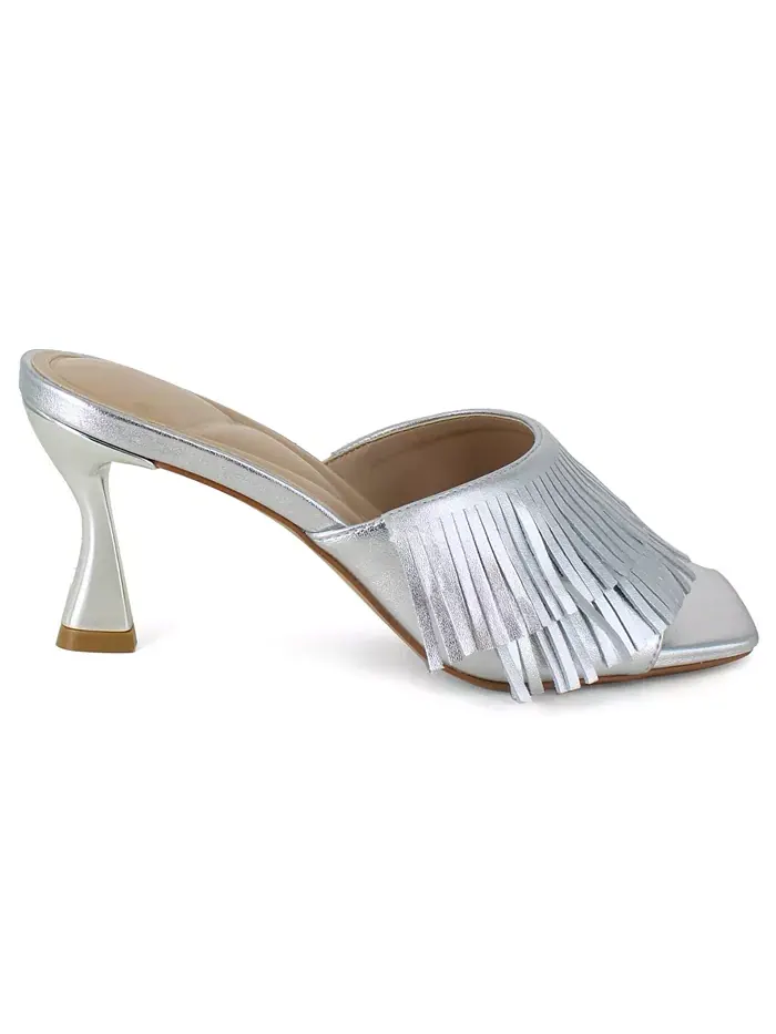 Женские сандалии-слипоны Darby Fringe Kenneth Cole New York — изображение 2 из 7, серебряный