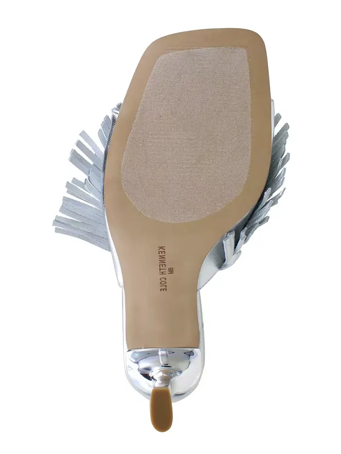 Женские сандалии-слипоны Darby Fringe Kenneth Cole New York — изображение 5 из 7, серебряный