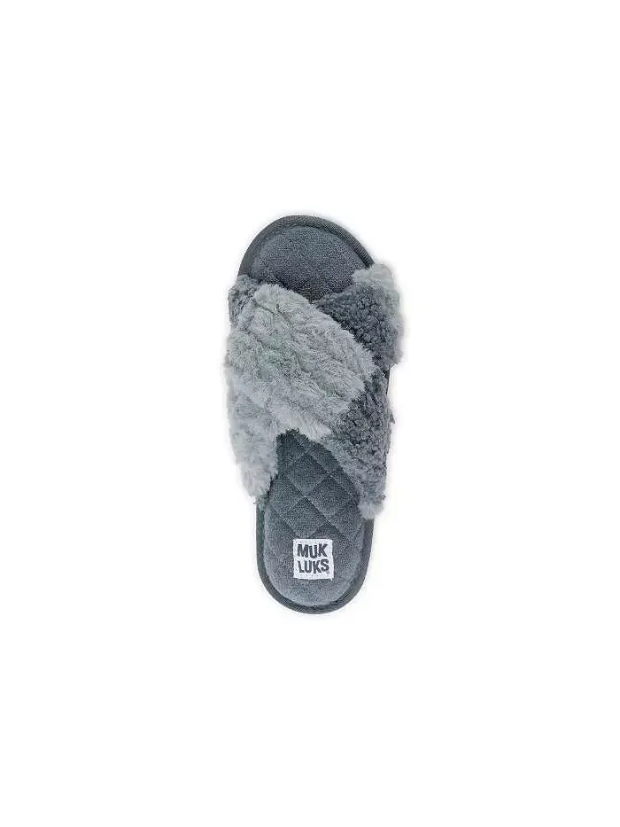 Женские тапочки Perley с перекрещивающимися ремешками MUK LUKS — изображение 3 из 7, синий