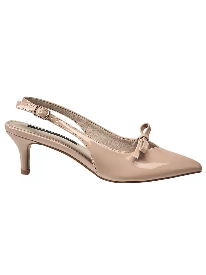 Женские туфли Quinny Slingback на каблуке Kitten French Connection — изображение 2 из 7, бежевый/бежевый