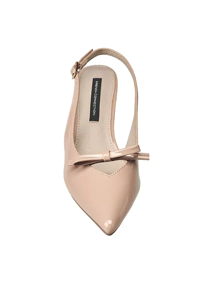 Женские туфли Quinny Slingback на каблуке Kitten French Connection — изображение 4 из 7, бежевый/бежевый