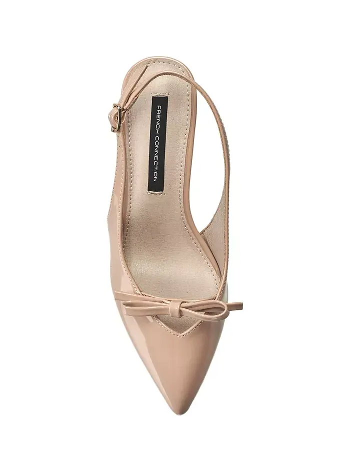 Женские туфли Quinny Slingback на каблуке Kitten French Connection — изображение 5 из 7, бежевый/бежевый