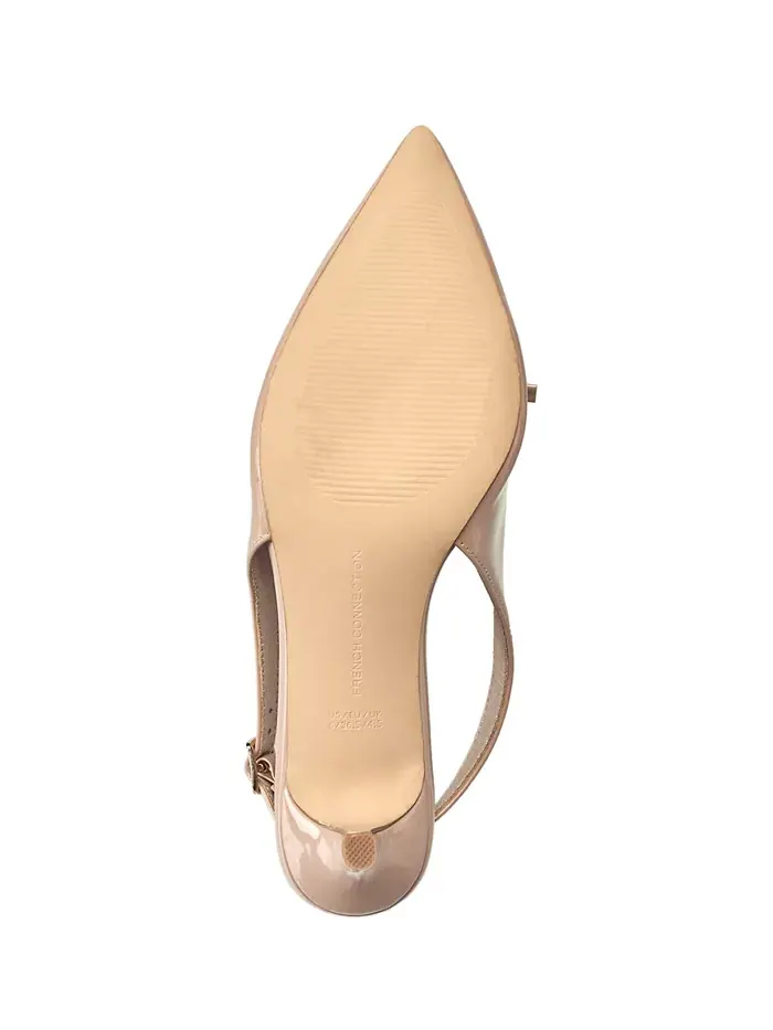 Женские туфли Quinny Slingback на каблуке Kitten French Connection — изображение 6 из 7, бежевый/бежевый