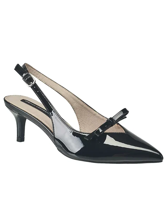 Женские туфли Quinny Slingback на каблуке Kitten French Connection — изображение 1 из 7, черный