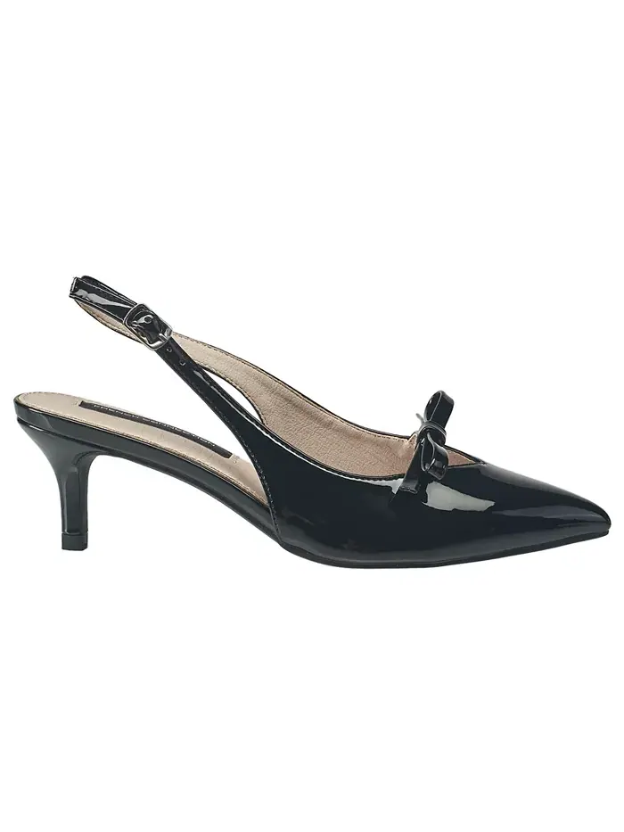 Женские туфли Quinny Slingback на каблуке Kitten French Connection — изображение 2 из 7, черный