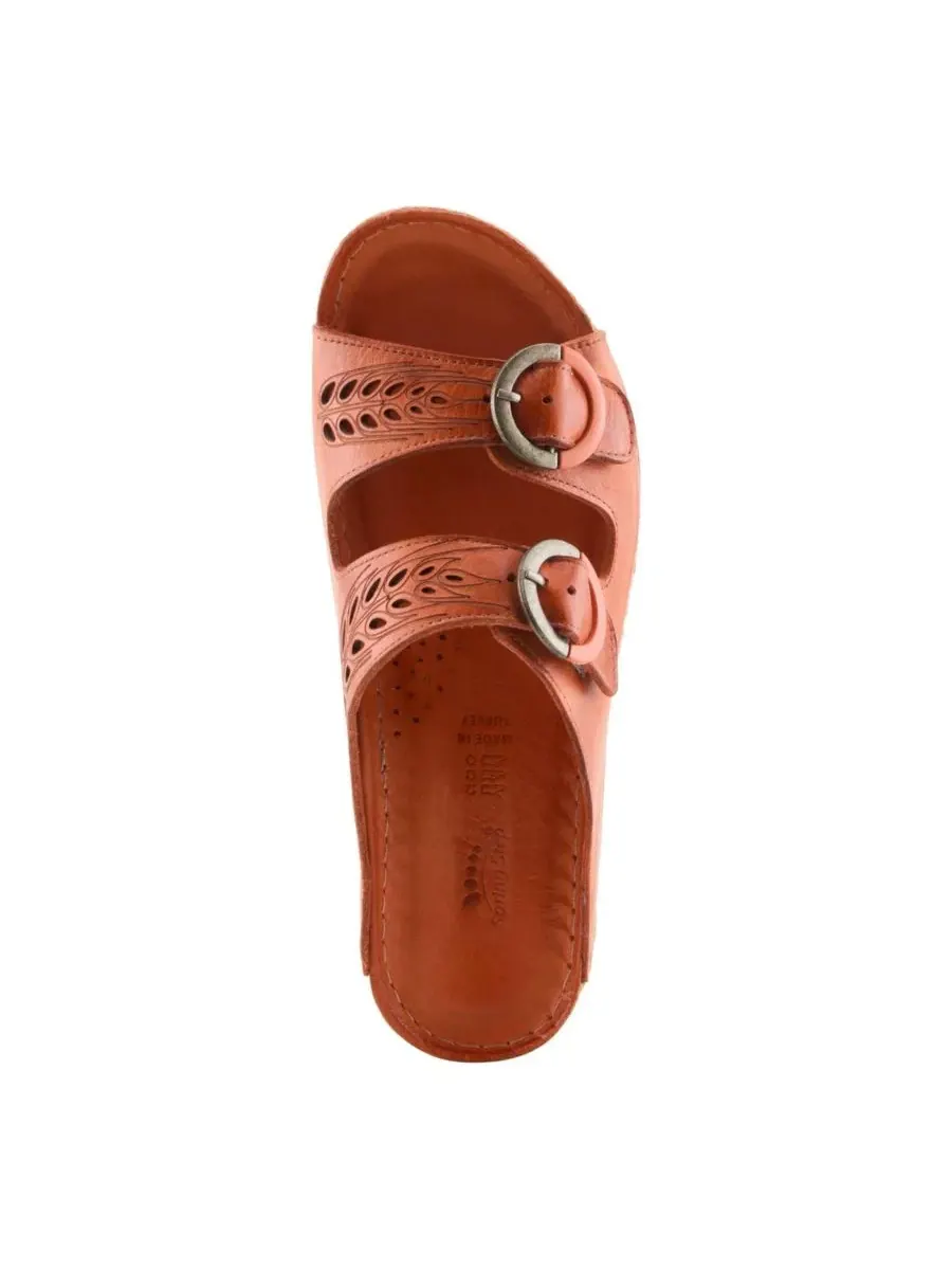 Женские сандалии-клинья с открытым носком и лазерной перфорацией, Gelatia Slide Wedge Spring Step — изображение 3 из 7