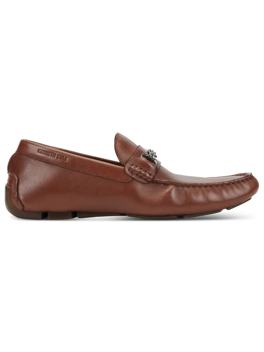 Мужские повседневные лоферы Theme Bit Detail Driver Kenneth Cole New York — изображение 2 из 5, коричневый